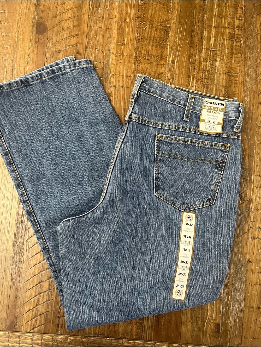 Cinch Green Label Relaxed Original Rise Tapered Leg Jeans Men’s 38x32 NWT